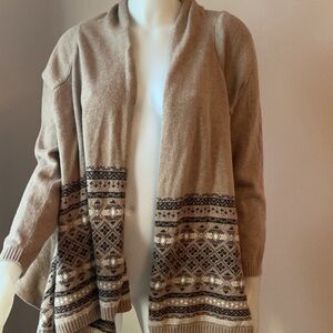 Lands' End Patterned Wool Blend Cardigan